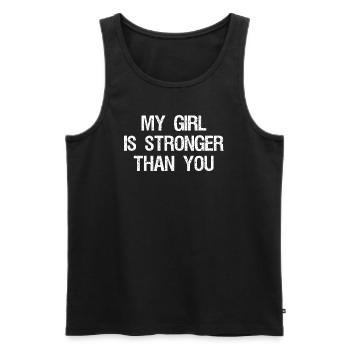 Ma fille est plus forte que toi - Chemise de musculation - Débardeur bio Premium Homme - noir - Devant - Michal (187cm)