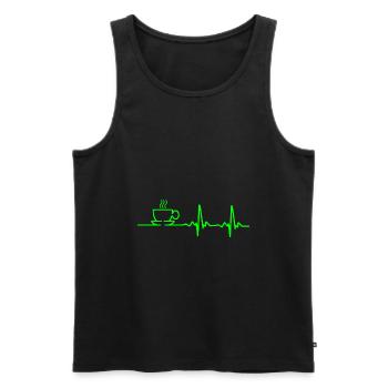 Amoureux du café - Heartbeat - Débardeur bio Premium Homme - noir - Devant - Michal (187cm)