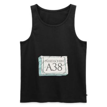 Passierschein A38 Ausgangssperre Home Office - Männer Premium Bio Tank Top - Schwarz - Vorne - Michal (187cm)