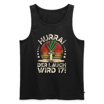 17. Geburtstag Hurra Der Lauch Wird 17 - Männer Premium Bio Tank Top - Schwarz - Vorne - Michal (187cm)