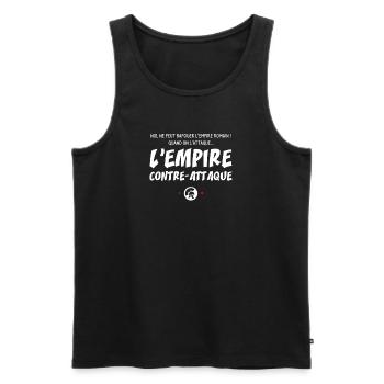 L'empire contre attaque ! Empire Romain - Débardeur bio Premium Homme - noir - Devant - Michal (187cm)