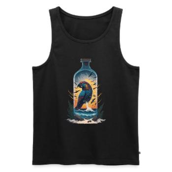 Parrot Bottle - Men's Premium Organic Tank Top - black - Front - Michal (187cm)
