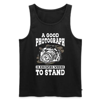Good Photographer - Männer Premium Bio Tank Top - Schwarz - Vorne - Michal (187cm)