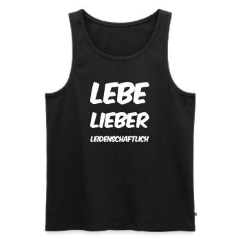 Leidenschaft geht immer - Männer Premium Bio Tank Top - Schwarz - Vorne - Michal (187cm)