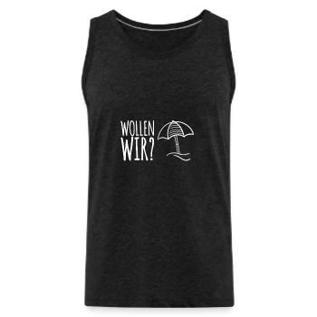 bist du bereit? - Männer Premium Bio Tank Top - Anthrazit - Vorne - Alexander (188cm)