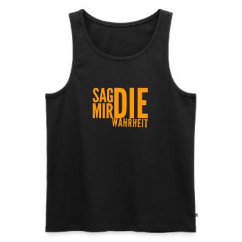 sei redlich - Männer Premium Bio Tank Top - Schwarz - Vorne - Michal (187cm)
