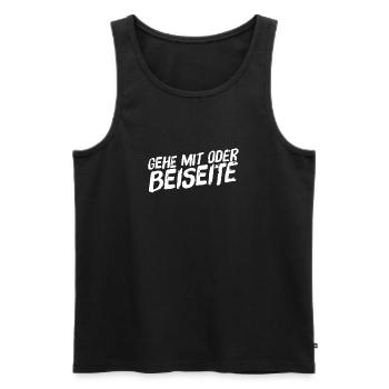 auf welcher Seite stehst du? - Männer Premium Bio Tank Top - Schwarz - Vorne - Michal (187cm)