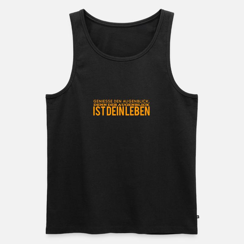 genieße den Augenblick - Männer Premium Bio Tank Top - Schwarz