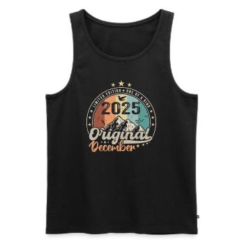 Dezember 2025 Geburtstagsgeschenk - Dezember 2025 - Männer Premium Bio Tank Top - Schwarz - Vorne - Michal (187cm)