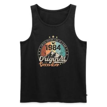 December 1984 Birthday Gift - December 1984 - Men's Premium Organic Tank Top - black - Front - Michal (187cm)