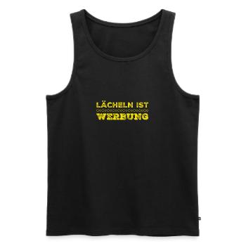 lächeln geht immer - Männer Premium Bio Tank Top - Schwarz - Vorne - Michal (187cm)