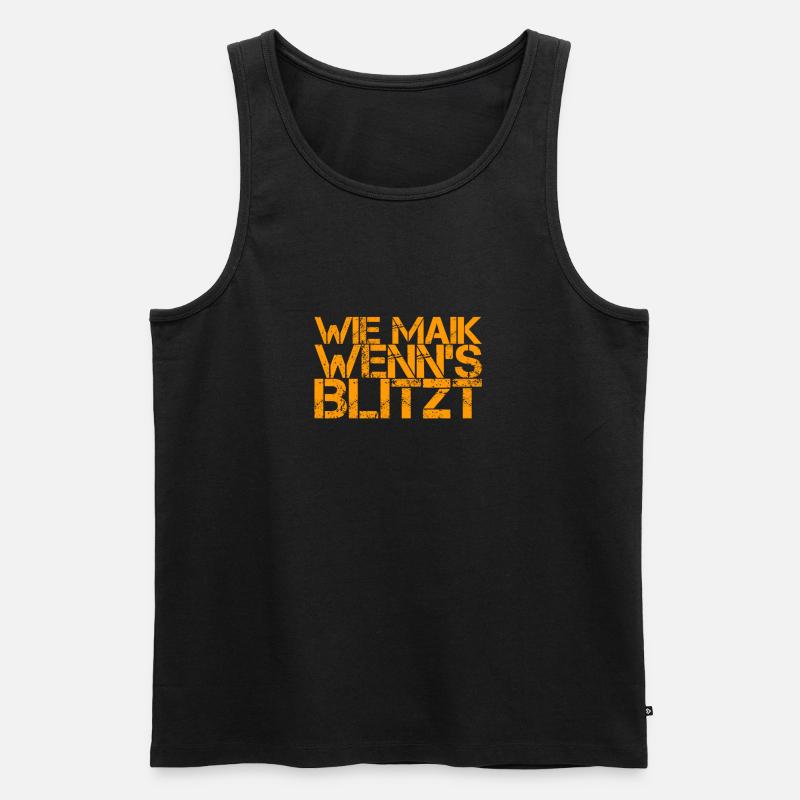 wenn es blitzt - Männer Premium Bio Tank Top - Schwarz