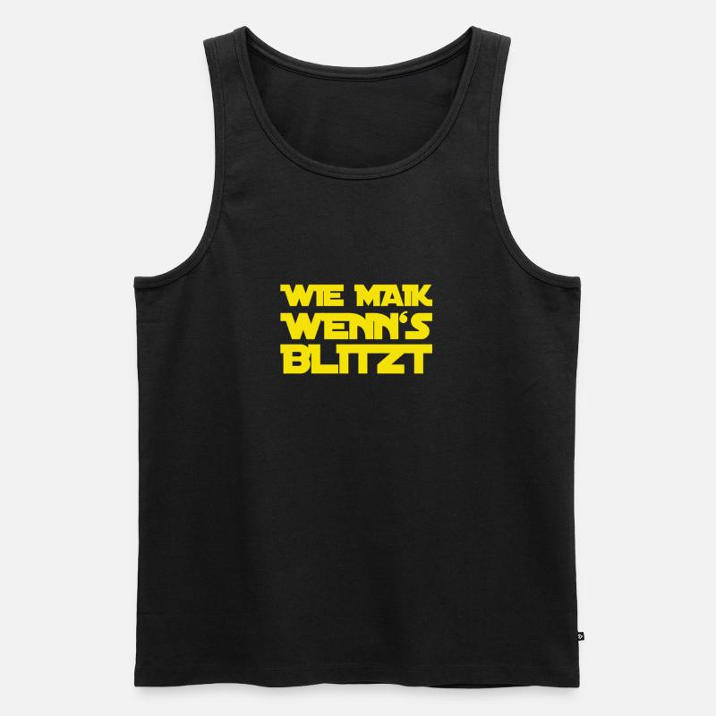 ich bin geschockt - Männer Premium Bio Tank Top - Schwarz