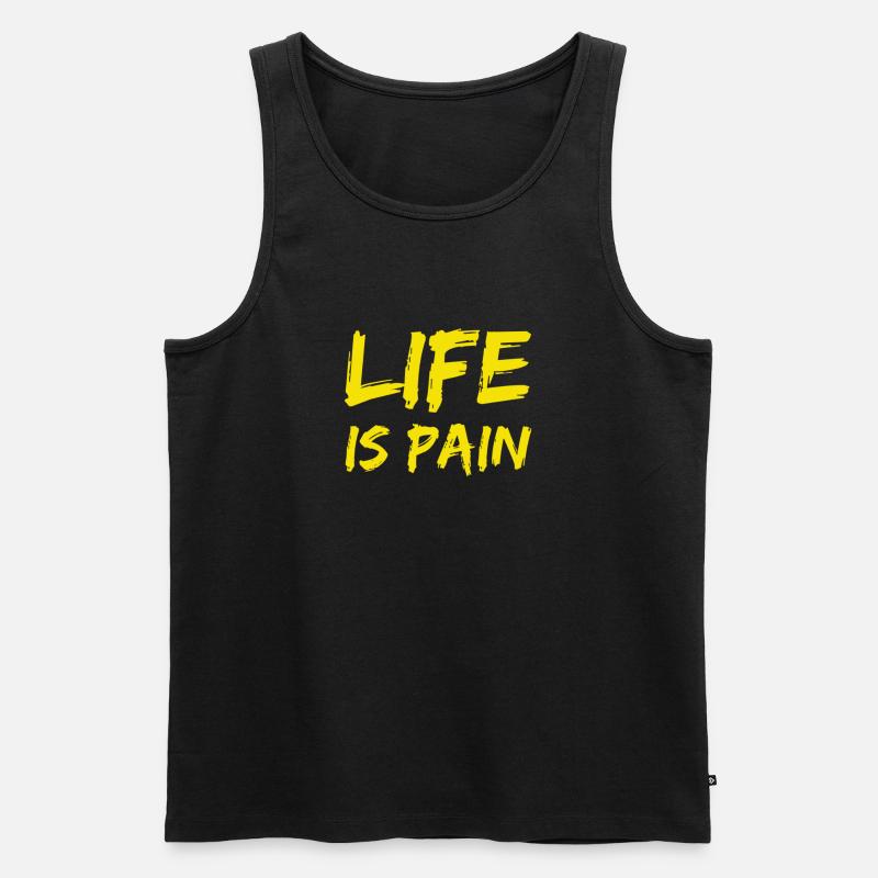 Leben bedeutet Schmerz - Männer Premium Bio Tank Top - Schwarz