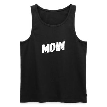 guten Morgen auf norddeutsch - Männer Premium Bio Tank Top - Schwarz - Vorne - Michal (187cm)