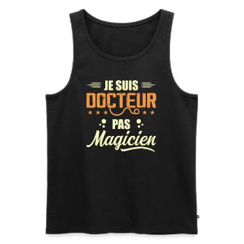 Je Suis Docteur Pas Magicien Cadeau Pour Médecin - Débardeur bio Premium Homme - noir - Devant - Michal (187cm)