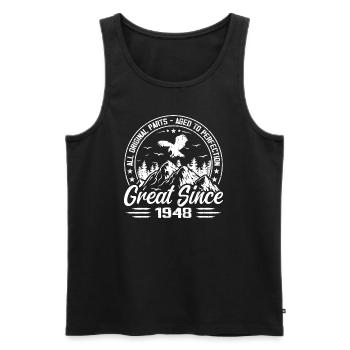 Vintage 1948 Vintage 1948 Birthday Gift - Men's Premium Organic Tank Top - black - Front - AI Model Male 178 light (178cm)