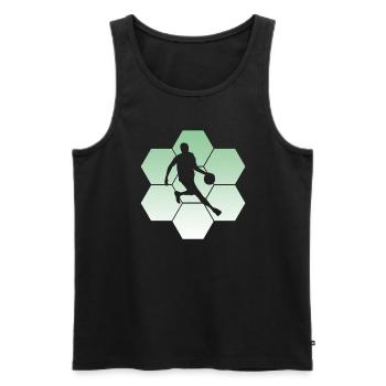 Player, Basketball, Streetball, Bball - Männer Premium Bio Tank Top - Schwarz - Vorne - Michal (187cm)