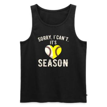 Sorry I Can't Its Baseball Season - Débardeur bio Premium Homme - noir - Devant - AI Model Male 178 light (178cm)