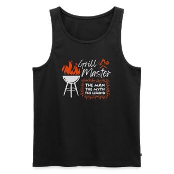 Grill Master BBQ Dad Father's Day Man Myth Legend - Men's Premium Organic Tank Top - black - Front - Michal (187cm)