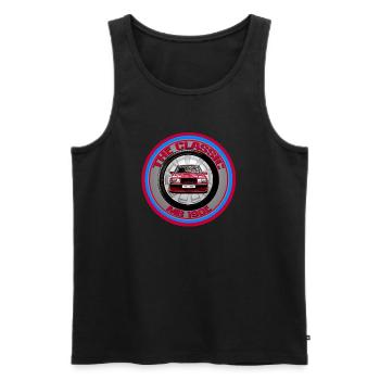 Coole Benz T-Shirt Classic Car 190E Geschenkidee - Männer Premium Bio Tank Top - Schwarz - Vorne - AI Model Male 178 light (178cm)