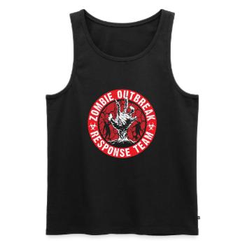 Zombie erupted Halloween Team - Men's Premium Organic Tank Top - black - Front - AI Model Male 178 light (178cm)