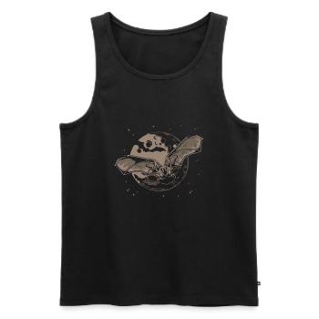 Fledermaus Vollmond Halloween - Männer Premium Bio Tank Top - Schwarz - Vorne - Michal (187cm)