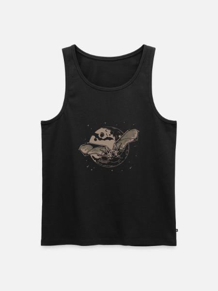 Bat Full Moon Halloween - Men's Premium Organic Tank Top - black