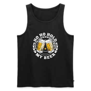 Ho Ho tiens ma bière - Débardeur bio Premium Homme - noir - Devant - Michal (187cm)