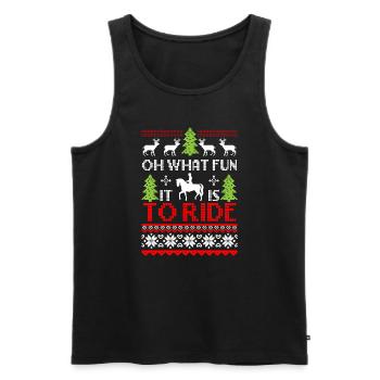 Oh, what fun it is to drive - Men's Premium Organic Tank Top - black - Front - Michal (187cm)