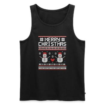 Joyeux bonhomme de neige de Noël - Débardeur bio Premium Homme - noir - Devant - Michal (187cm)