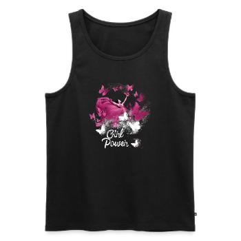 Girl Power,Liberté,Femmes,Papillons - Débardeur bio Premium Homme - noir - Devant - AI Model Male 178 light (178cm)