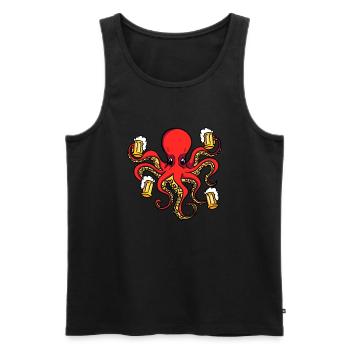 OCTABEER Poulpe avec chopes à bière Fête - Débardeur bio Premium Homme - noir - Devant - Michal (187cm)
