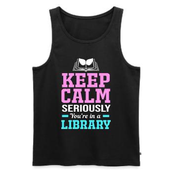 Library Book Bookworm Reading Bookworm - Men's Premium Organic Tank Top - black - Front - AI Model Male 178 light (178cm)