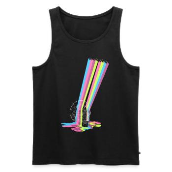 Stummer Schrei nach Licht und Farbe - Männer Premium Bio Tank Top - Schwarz - Vorne - AI Model Male 178 light (178cm)