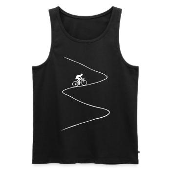 road bike, uphill, steep, bike, cycling, mountain - Men's Premium Organic Tank Top - black - Front - AI Model Male 178 light (178cm)