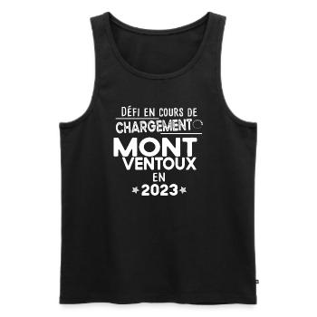 Mont Ventoux 2023 Cycliste Montagne Randonnée - Débardeur bio Premium Homme - noir - Devant - AI Model Male 178 light (178cm)