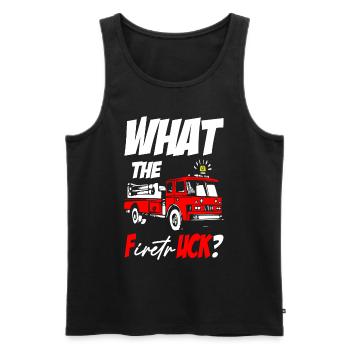 Qu’est-ce que le FiretrUCK Funny Fireman Fire Rescue - Débardeur bio Premium Homme - noir - Devant - AI Model Male 178 light (178cm)