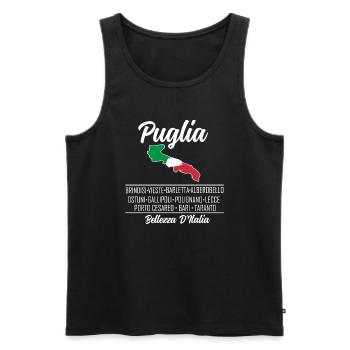 Puglia, Apulien, Italien - Männer Premium Bio Tank Top - Schwarz - Vorne - AI Model Male 178 light (178cm)