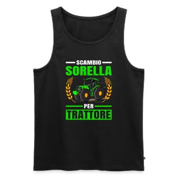 Agricoltura Scambio Sorella Per Trattore - Männer Premium Bio Tank Top - Schwarz - Vorne - AI Model Male 178 light (178cm)