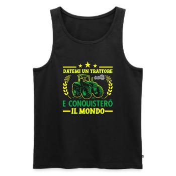 Datemi Un Trattore Conquistero Il Mondo Trattore - Männer Premium Bio Tank Top - Schwarz - Vorne - AI Model Male 178 light (178cm)