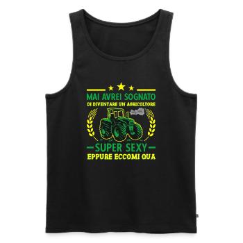 Agricoltura Agricoltore Super Sexy Trattore - Männer Premium Bio Tank Top - Schwarz - Vorne - Michal (187cm)