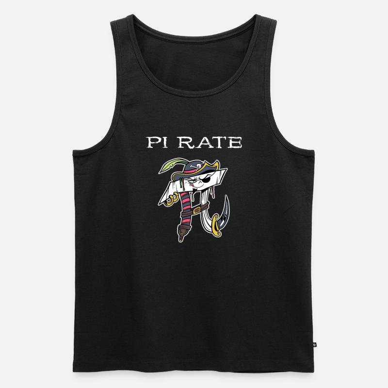 Math Pirate Pi - Männer Premium Bio Tank Top - Schwarz