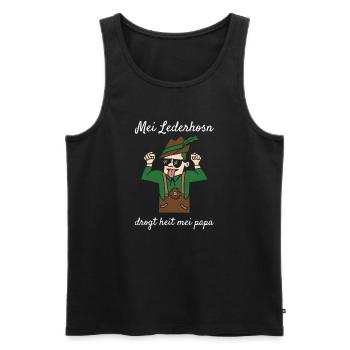 Mei Lederhosn Drogt Heit Mei Papa Lederhose Ersatz - Männer Premium Bio Tank Top - Schwarz - Vorne - Michal (187cm)
