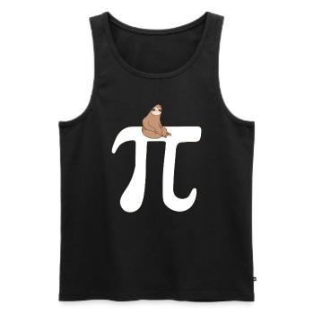 Math Sloth Pi - Men's Premium Organic Tank Top - black - Front - Michal (187cm)