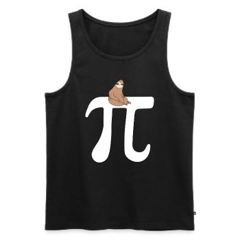 Math Sloth Pi - Men's Premium Organic Tank Top - black - Front - Michal (187cm)