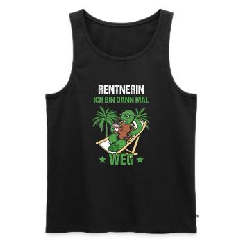 Pensionierung Rentnerin Ich Bin Dann Mal Weg Rente - Männer Premium Bio Tank Top - Schwarz - Vorne - Michal (187cm)