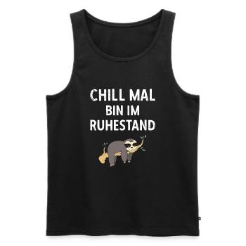 Pensionierung Chill Mal Bin Im Ruhestand Rente - Männer Premium Bio Tank Top - Schwarz - Vorne - Michal (187cm)