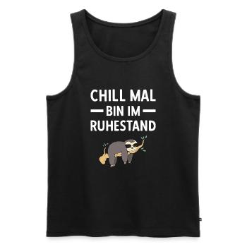 Pensionierung Chill Mal Bin Im Ruhestand Rente - Männer Premium Bio Tank Top - Schwarz - Vorne - Michal (187cm)