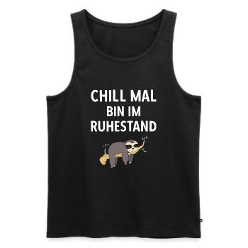 Pensionierung Chill Mal Bin Im Ruhestand Rente - Männer Premium Bio Tank Top - Schwarz - Vorne - Michal (187cm)